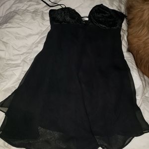 Vintage Victoria's Secret black velvet babydoll top